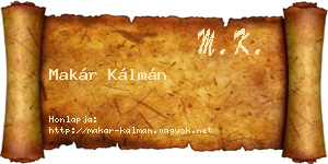 Makár Kálmán névjegykártya